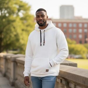 Manfinity mens white hoodie‎ 2Xl